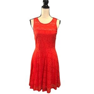 Thalia Sodi sleeveless orange lace dress in size small
